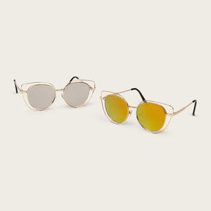 Gold Frame Sunglasses with Mirror Lenses
