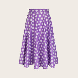 Purple Polka Dot Swing Skirt